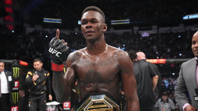 Israel Adesanya says he’s in the mix, but he isn’t the greatest of all time. Picture: Josh Hedges/Zuffa LLC