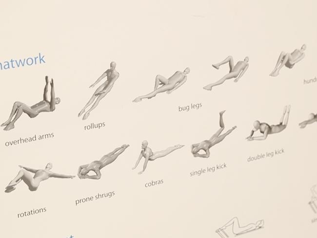 Some of the exercises performed by patients at the long Covid clinic in Sydney. Picture: Ryan Osland