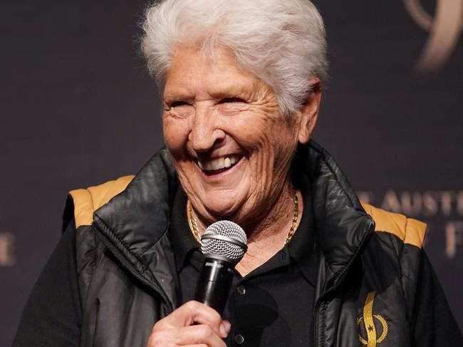 Dawn Fraser AO MBE speaks during the Sport Australia Hall of Fame 35th Induction and Awards Gala Dinner in 2019. Picture: AAP Image/Michael Dodge