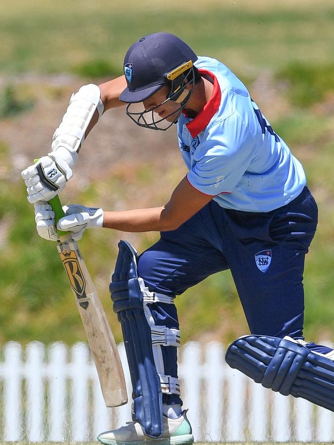 Ethan Jamieson plays straight for NSW Metro during last season’s grand final in Adelaide. Picture: Cricket Australia.