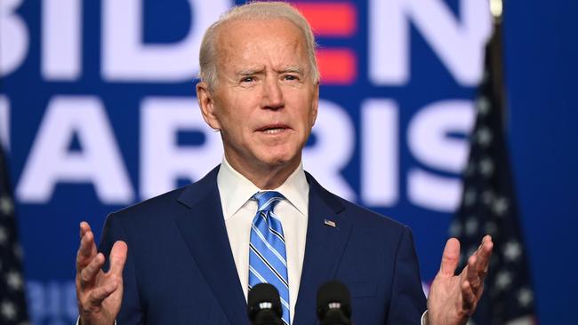 Democratic Presidential candidate Joe Biden speaks on Thursday (AEDT). Picture: AFP