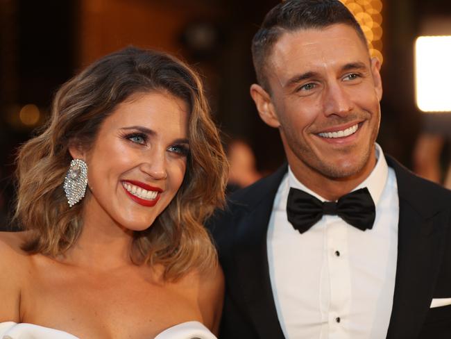 Love and boyfriend Lee Elliott looked smitten at the Logies last month.