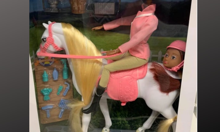 Kmart Australia shoppers make eerie discovery in Doll & Horse toy