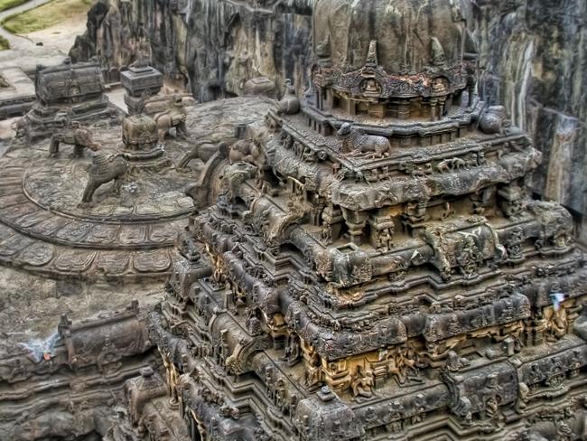 Spectacular detailing at the top of the Ellora Caves. Picture: Cooper’s Moon, Flickr