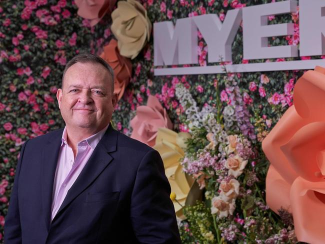 Myer CEO John King poses for a portrait prior to the Myer Spring Fashion Preview in the Mural Hall at Myer in Melbourne, Friday 30th August 2019. Picture Stefan Postles