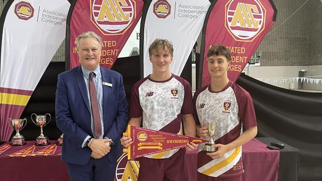 St Peters Lutheran College captains accept a one of the awards.