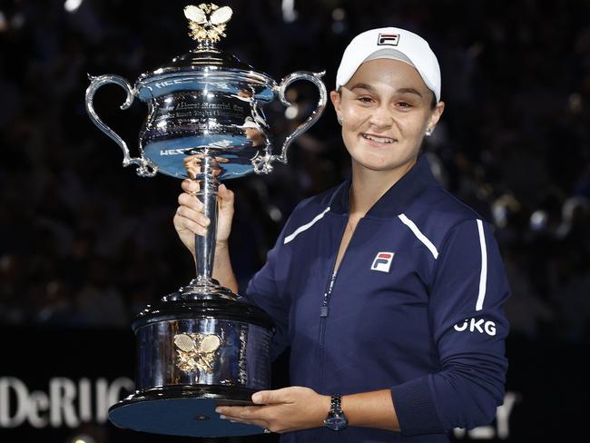 Ash Barty left nothing in the tank, and finished her tennis career with an Australian Open win. Picture: Getty Images
