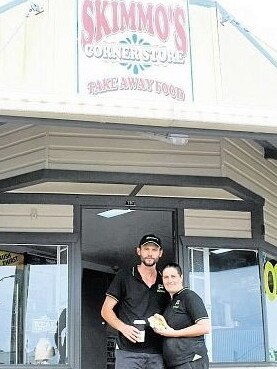 Mr Handcock said the win wasn’t only for him but for past owners and the community. Pictured here is 2014 manager Danny Perren and Renae Rickard.