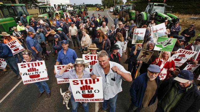 Landholders against the WRL hold a rally in March 2023. Picture: David Caird