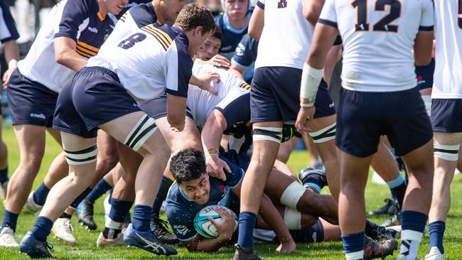 Clem Halaholo scores in the NSW Waratah's match against the Brumbies.