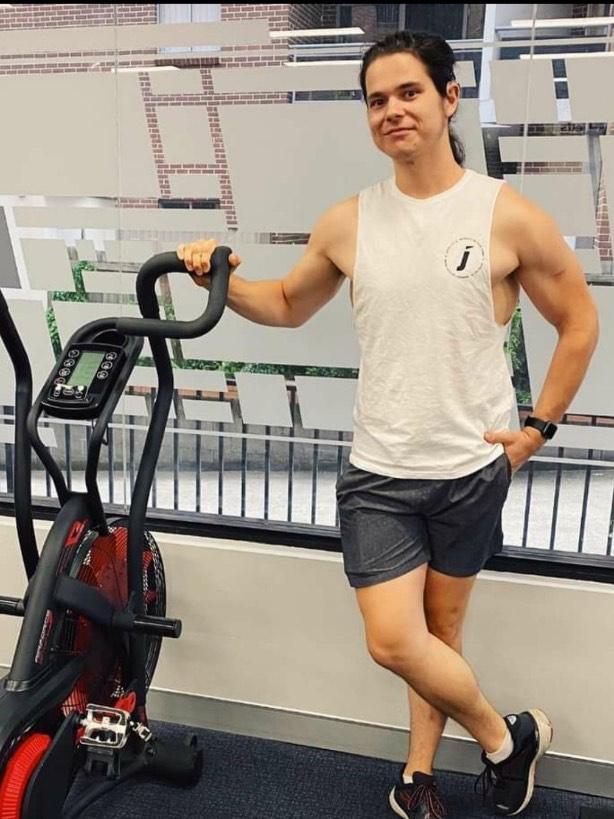 Jordan Stack is studying for a Certificate IV in Fitness at TAFE NSW Meadowbank and works part time as a fitness coach in Western Sydney. Picture: Supplied