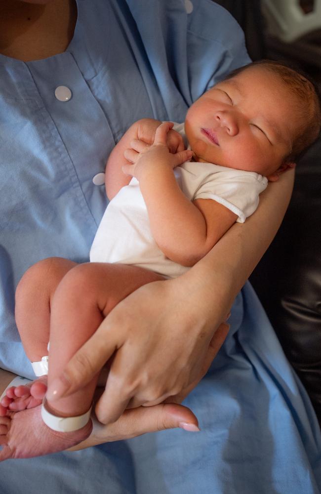 Baby Liam was born on New Year’s Day 2024 at Darwin Private Hospital. Picture: Pema Tamang Pakhrin