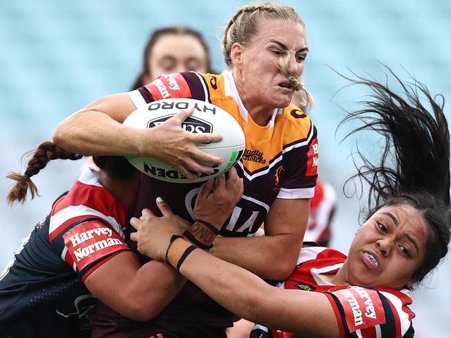 Brisbane star Ali Brigginshaw says the Roosters are favourites. Picture: Cameron Spencer/Getty Images