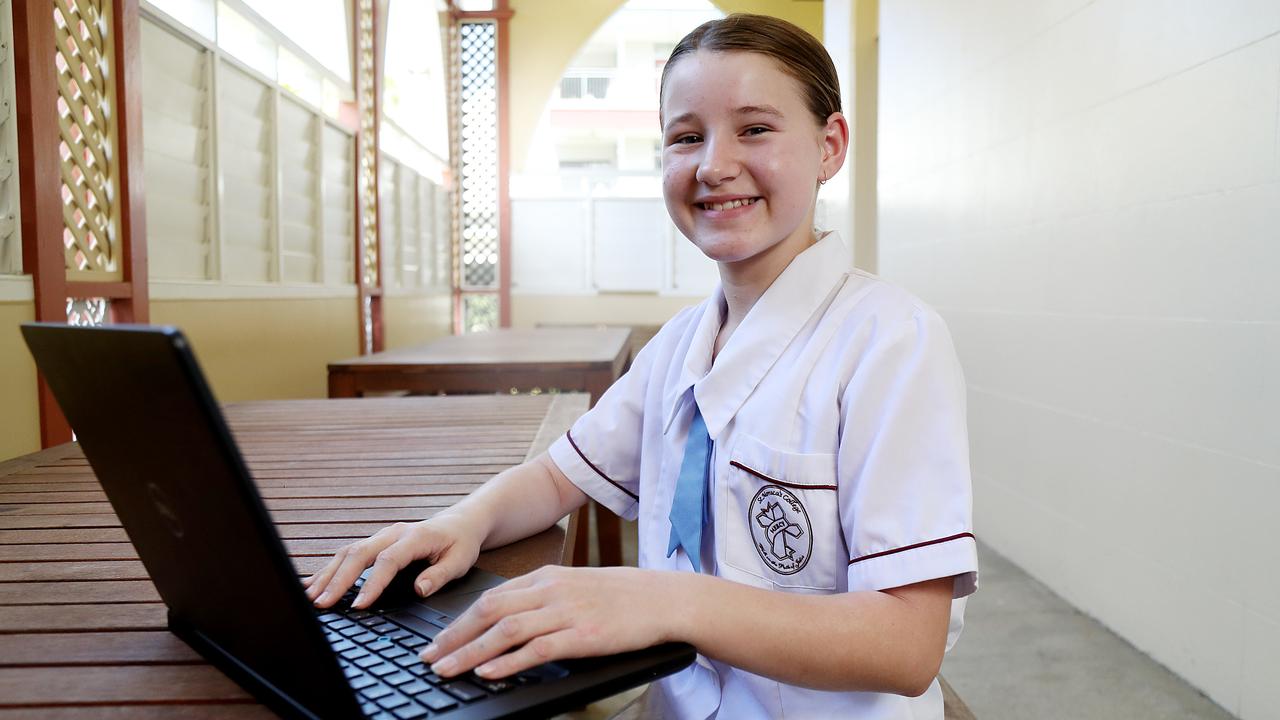 Amaeh Reed, from Cairns, has won back-to-back prizes, this year winning in the Year 7-9 age group with her story My Aleksy. Picture: Stewart McLean