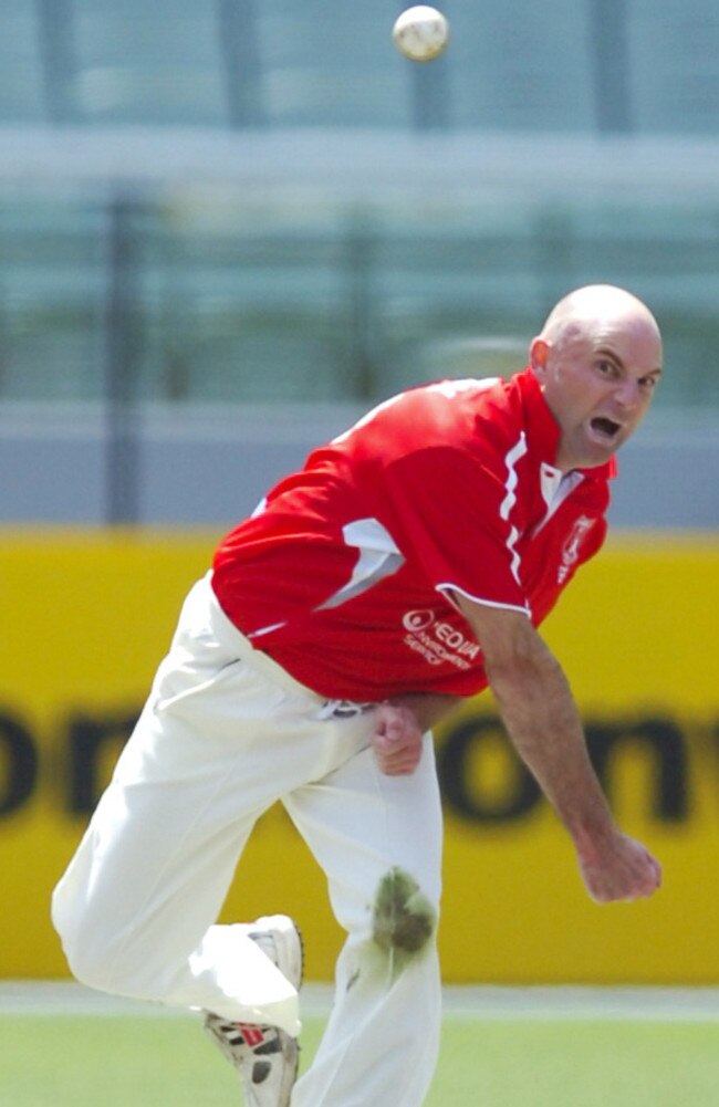 “Spread out!’’ Andrew Sharp bowling for the Bloods in a statewide T20 grand final at the MCG.