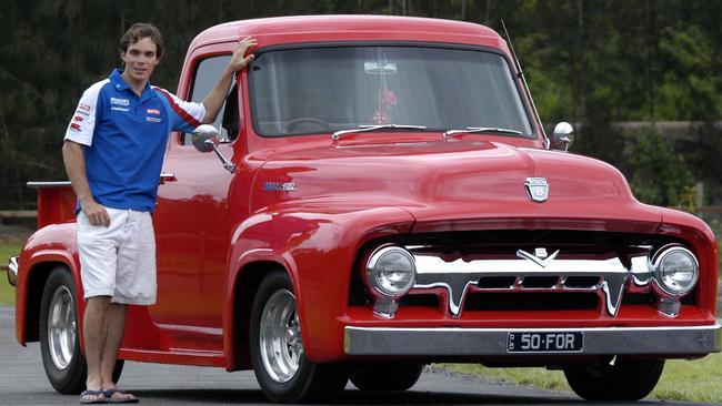 Moto GP athlete Chris Vermeulen with his 1954 Ford F100. Picture: John Wilson