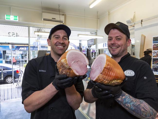 Number 10 (joint): Lee Robinson and Luke Iles of L&amp;L Masters Butchers in Bentleigh. Picture: Simon Baker