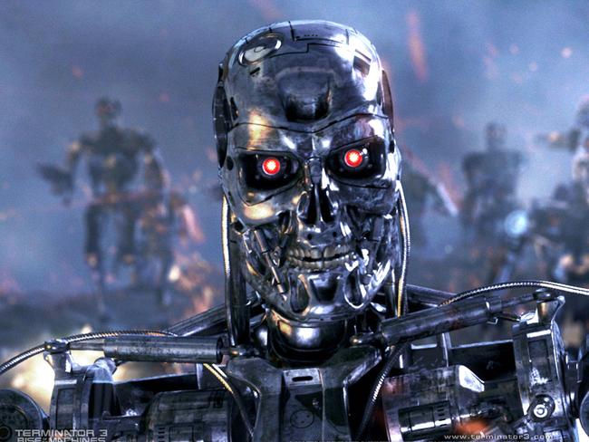 Robot in scene from film ''Terminator 3: Rise of the Machines''.