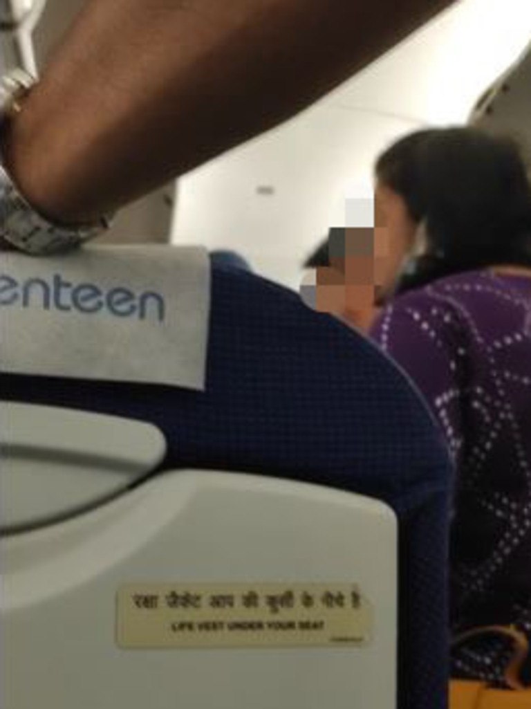 A man and a woman can be heard arguing on the flight. Picture: Reddit