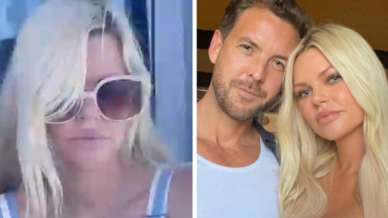 All Aboard! Sophie Monk is piggybacked by her husband Joshua Gross
