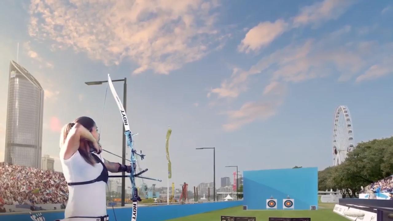 Brisbane’s archery venue at the South Bank Cultural Forecourt. Picture: Supplied