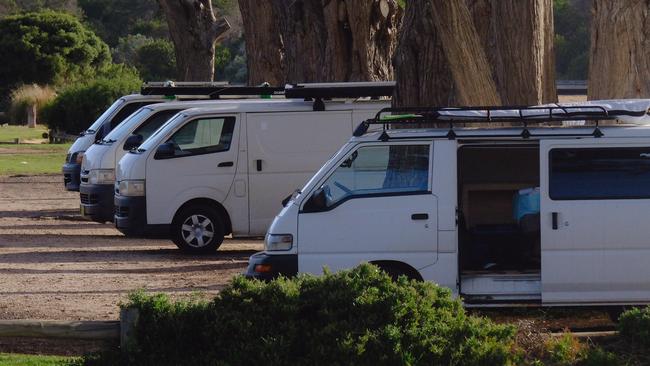 "Van lifers" at Torquay, where it looked like someone had repeatedly hit Ctrl C, Ctrl V.