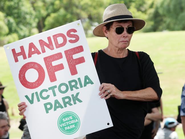 Victoria Park Olympic stadium protesters, Herston. Picture: Liam Kidston