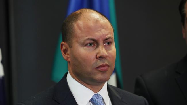 Federal Treasurer Josh Frydenberg speaks to the media during a press conference in Melbourne, Tuesday, July 9, 2019. (AAP Image/David Crosling) NO ARCHIVING