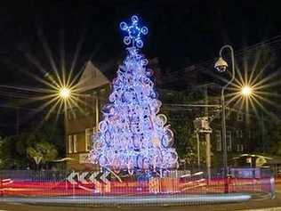 Lismore's recycled Christmas tree. Picture: Lisa Gough