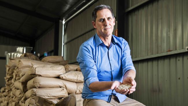 Roger Drew at the Lupins For Life processing plant at Jindera, NSW. Picture: Dannika Bonser