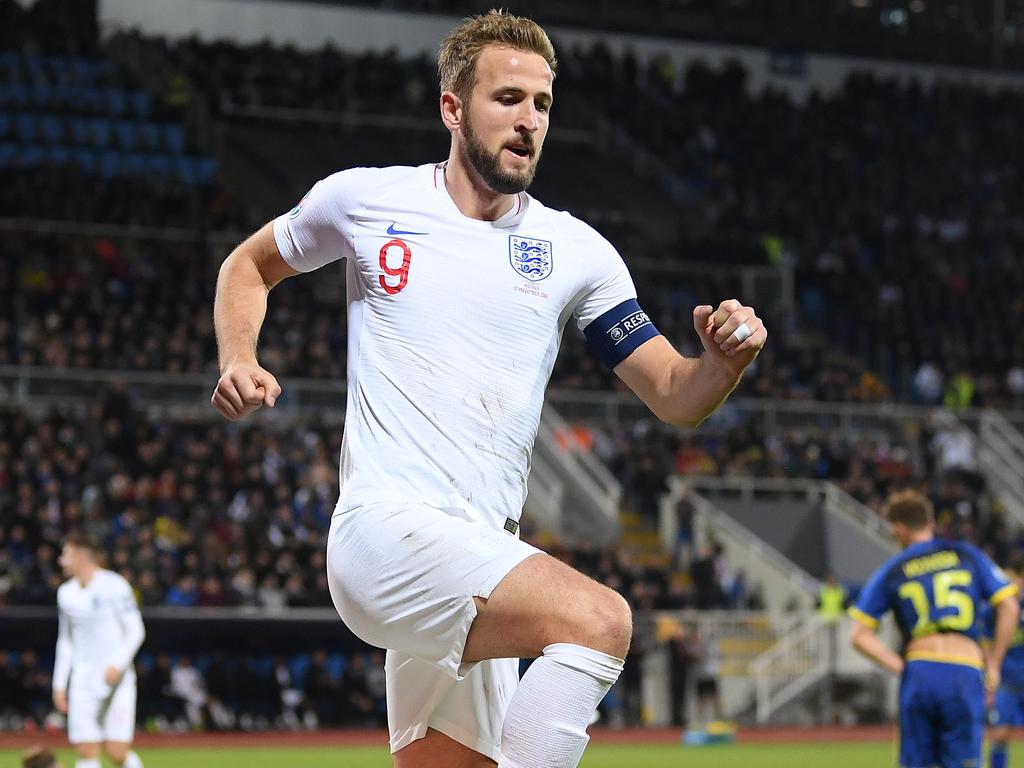 Harry Kane celebrates scoring for England. Picture: Getty Images