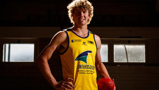 Woodville-West Torrens’ key forward Patrick Weckert at Woodville Oval. Picture: Matt Turner