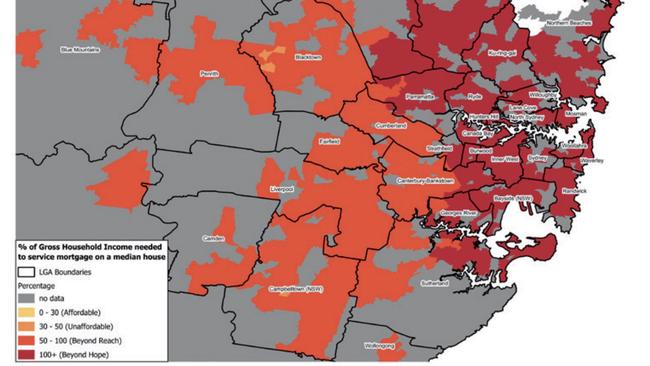 Buying a house in Sydney is just a sea of red, according to this report.