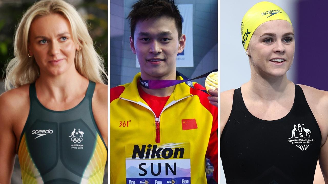 Ariarne Titmus, Sun Yang and Shayna Jack.