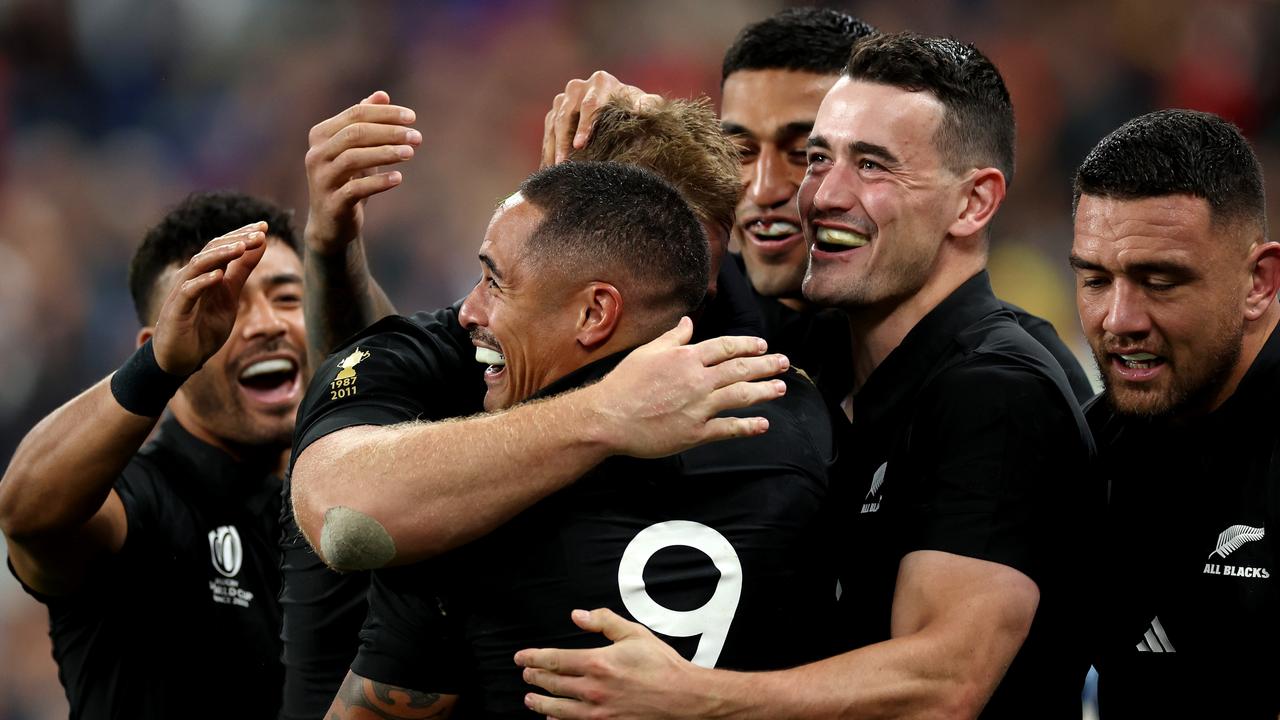 The All Blacks thrashed Argentina in their semi final. (Photo by Cameron Spencer/Getty Images)