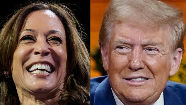 Kamala Harris is leading Donald Trump by just two per cent. Picture: AFP.