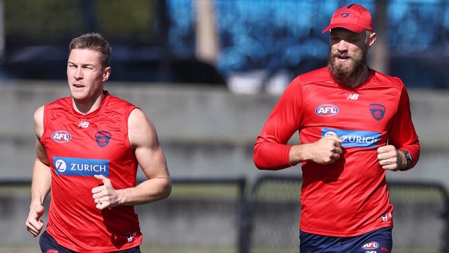 Tom McDonald and Max Gawn, who won’t be rested. Picture: Michael Klein