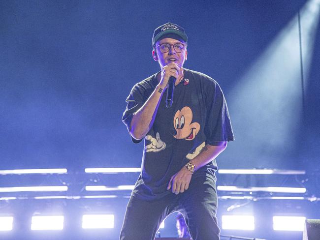 Logic performs during the Festival d'ete de Quebec on Friday, July 12, 2019, in Quebec City, Canada. (Photo by Amy Harris/Invision/AP)