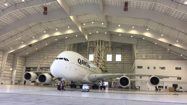 The Qantas hangar at Los Angeles International Airport.