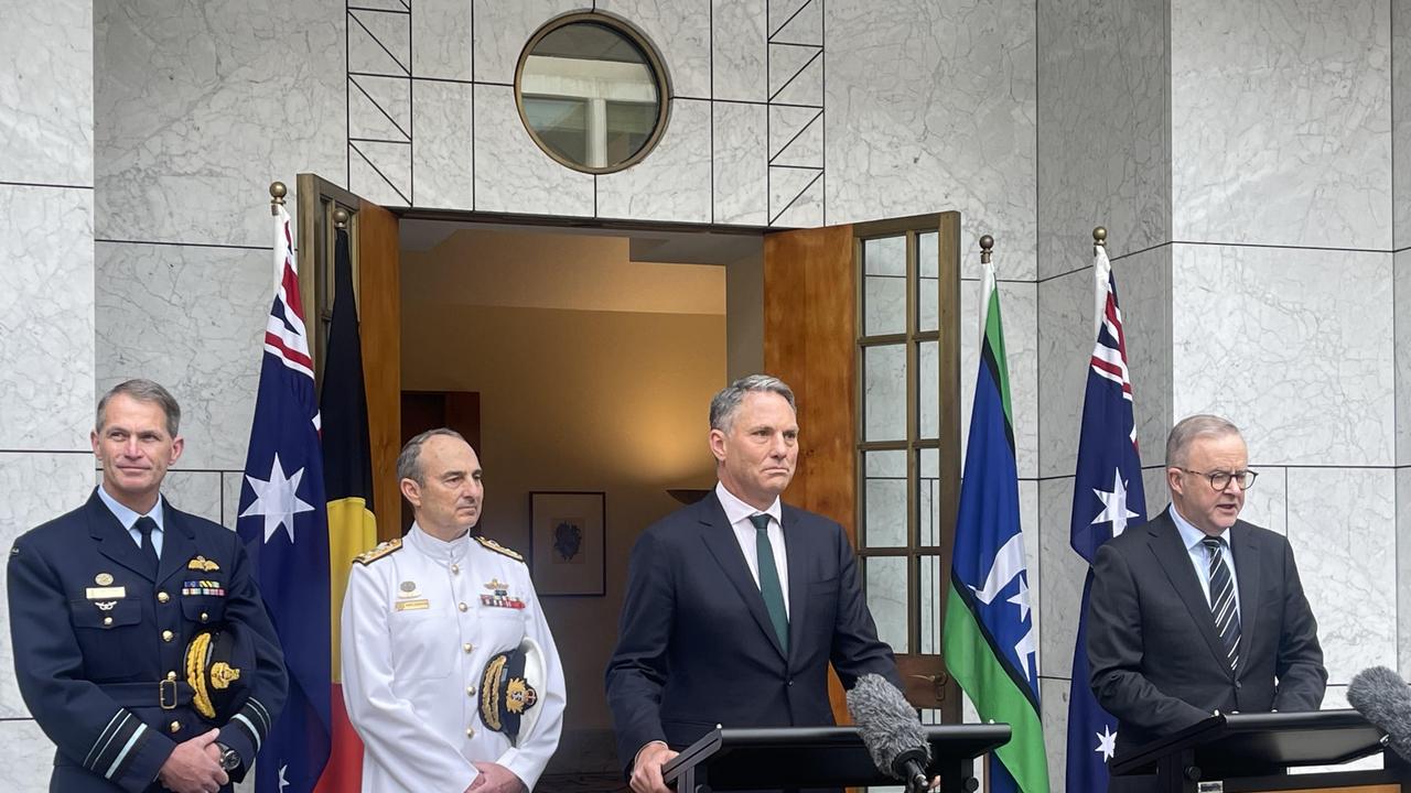 Mr Albanese and Mr Marles announced changes to the ADF’s leadership this week. Picture: NCA NewsWire/ Ellen Ransley