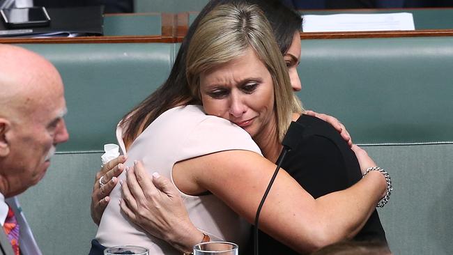 Susan Lamb after making a statement to the House of Representatives Chamber, at Parliament House in Canberra.