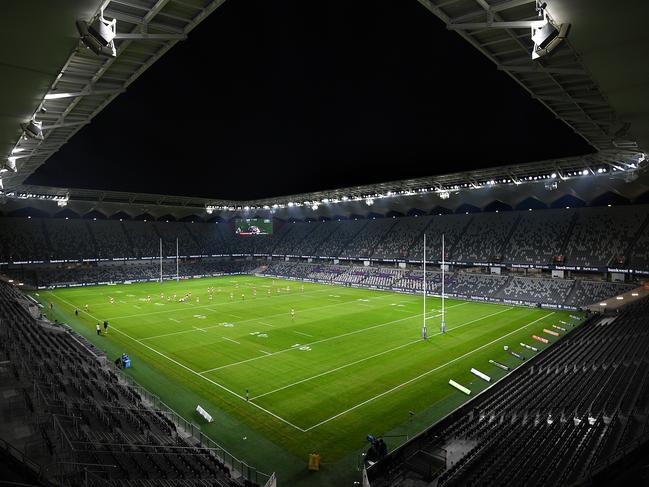 A general view during the Round 3 NRL match between the Sydney Roosters and the South Sydney Rabbitohs at Bankwest Stadium in Sydney, Friday, May 29, 2020. (AAP Image/Dan Himbrechts) NO ARCHIVING, EDITORIAL USE ONLY