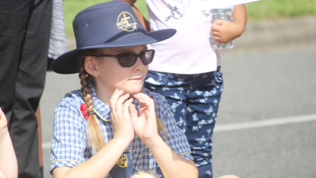 Young and old watched on as veterans marched in Cleveland today. Picture Andrea Macleod 