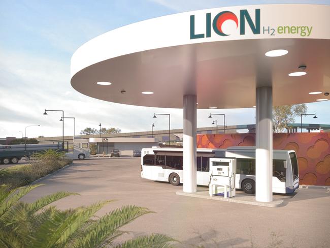 Australian hydrogen company Lion Energy has struck a deal with Mitsubishi and Samsung that will see a hydrogen fuel station built on the Port of Brisbane for heavy vehicles, including Brisbane’s bus network. Picture: Lion Energy