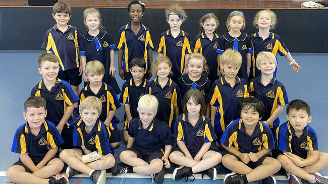 Moggill State School Prep Three: Back row: Thomas Mitchell, Louisa King, Sento Kashmiri, Matilda Curtain, Aria Gosling, Sadie Diery and Arial Fabris. Middle row: Jonathan Tidey, Austin Ferris, Nicholas Stirling, Tiffany Webber, Sierra Reichel, Lukas Reid and Hunter Holmes. Front row: Charlie Houston, Drew Stewart, Eden Snowling, Kaydence Mulligan, Selita Baniya and Odin Mota. PHOTO: Penelope Pelecas