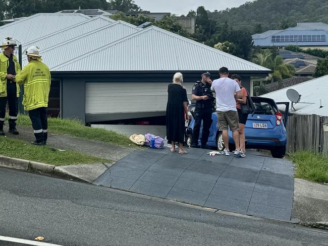 A car was pushed into a house on Lawson St, Upper Coomera.. Photo: supplied.