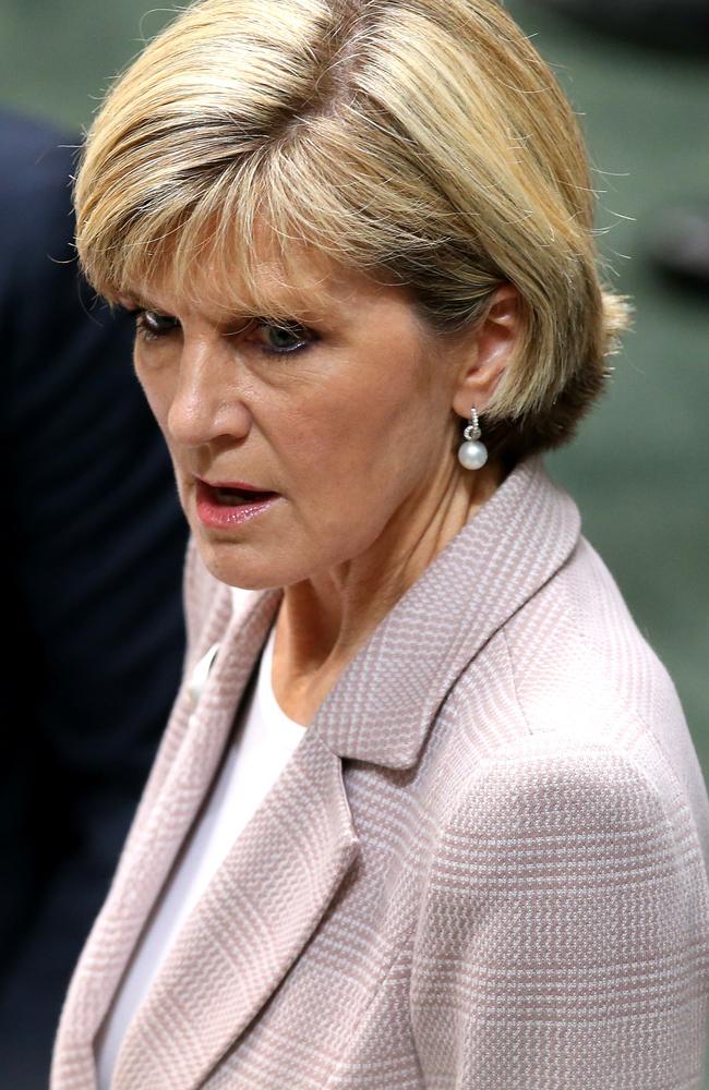 Foreign Affairs Minister Julie Bishop during Question Time.