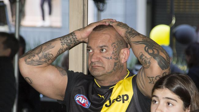 Shane Martin and family watch Dustin in the final. Wife Adriana. Picture: Simon Runting