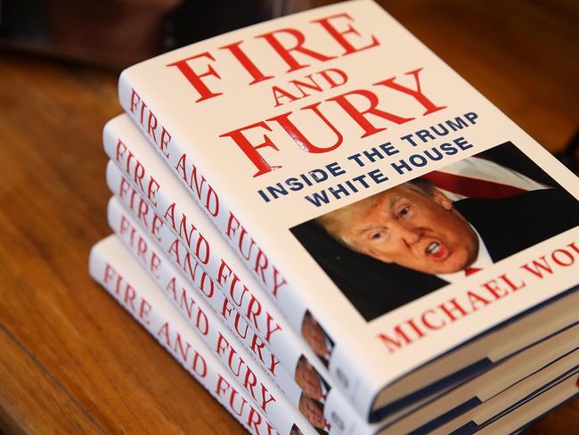 Copies of the book "Fire and Fury" by author Michael Wolff are displayed on a shelf. Picture: Getty