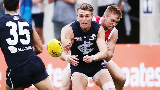 Patrick Cripps was on fire against St Kilda. Photo: Michael Dodge/Getty Images